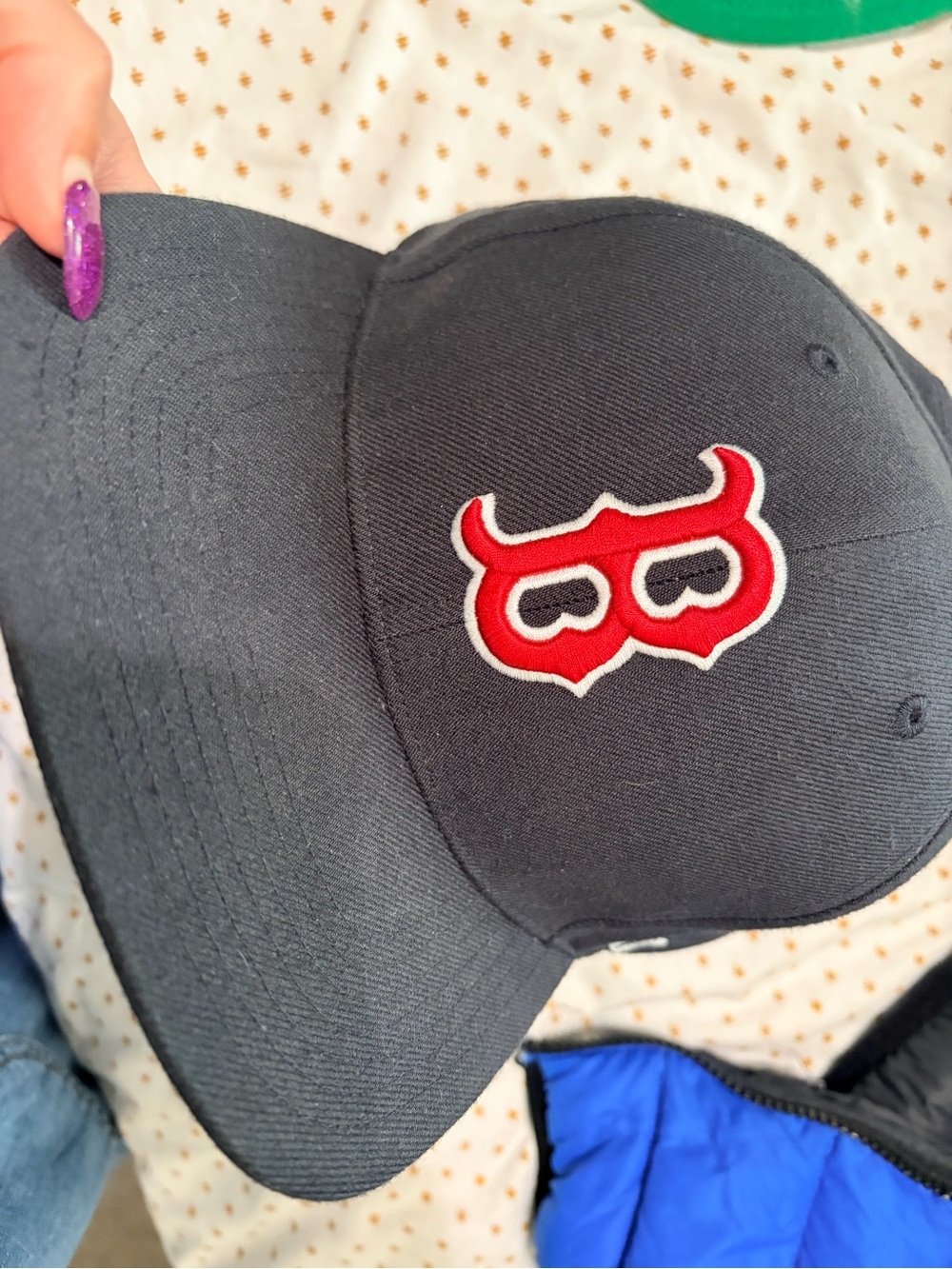 47 Brand Black Hat with Red & White Embroidered Logo